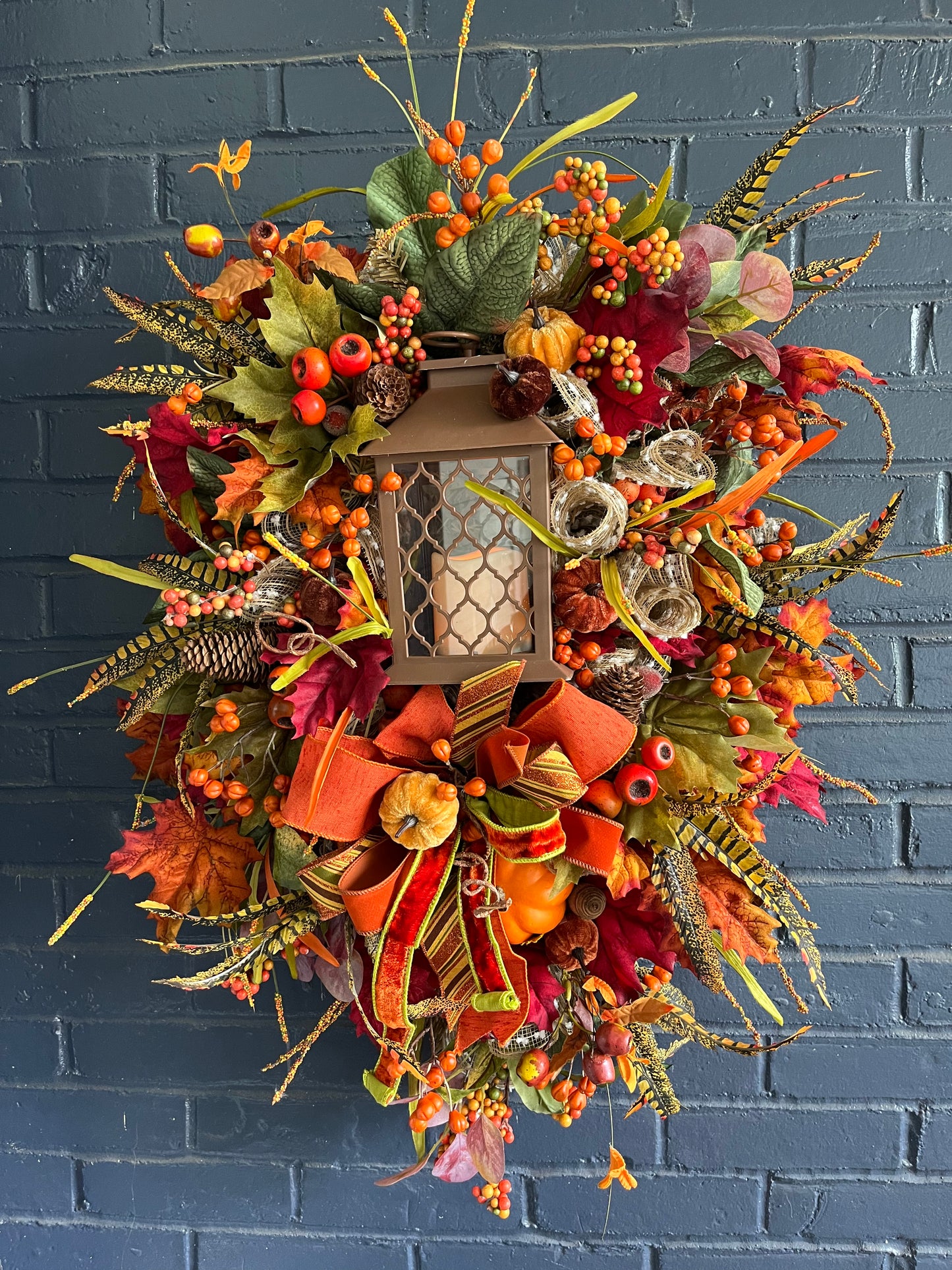 Lantern fall wreath